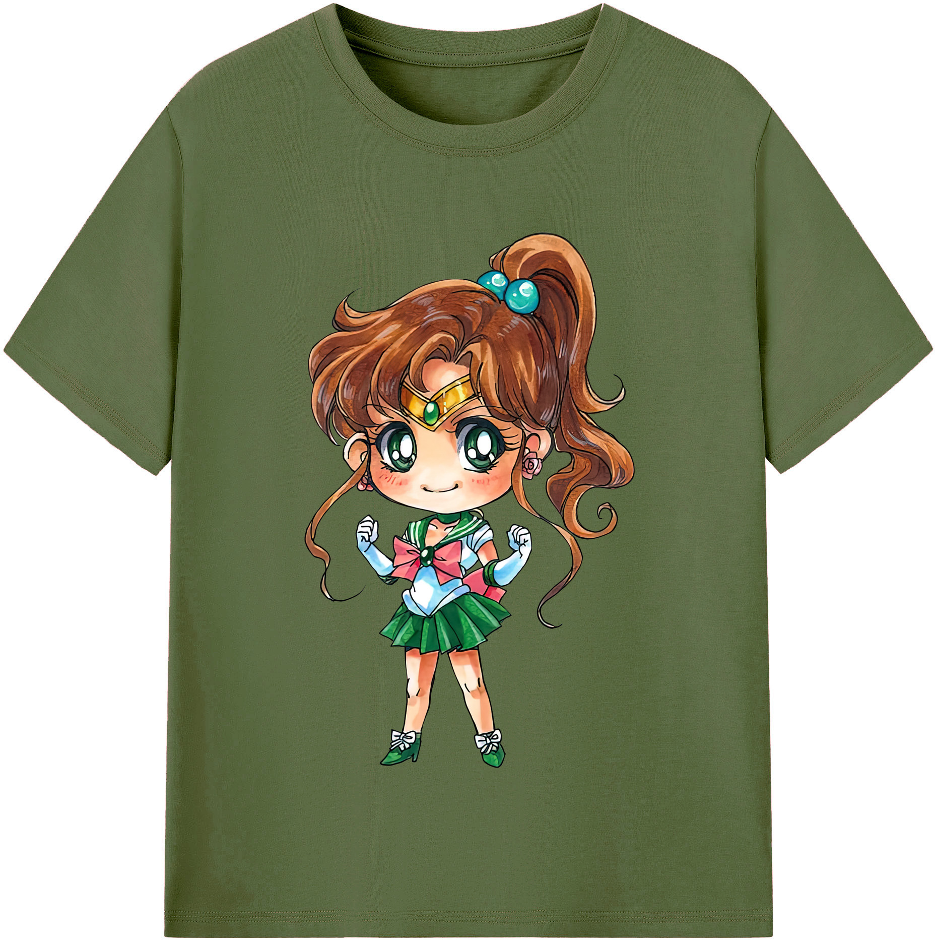 （画像用） 美少女戦士セーラームーン 木野 まこと きの まこと Sailor Moon Kino Makoto （セーラージュピター；Sailor Jupiter） 綿100％半袖Tシャツ（フロントプリント）